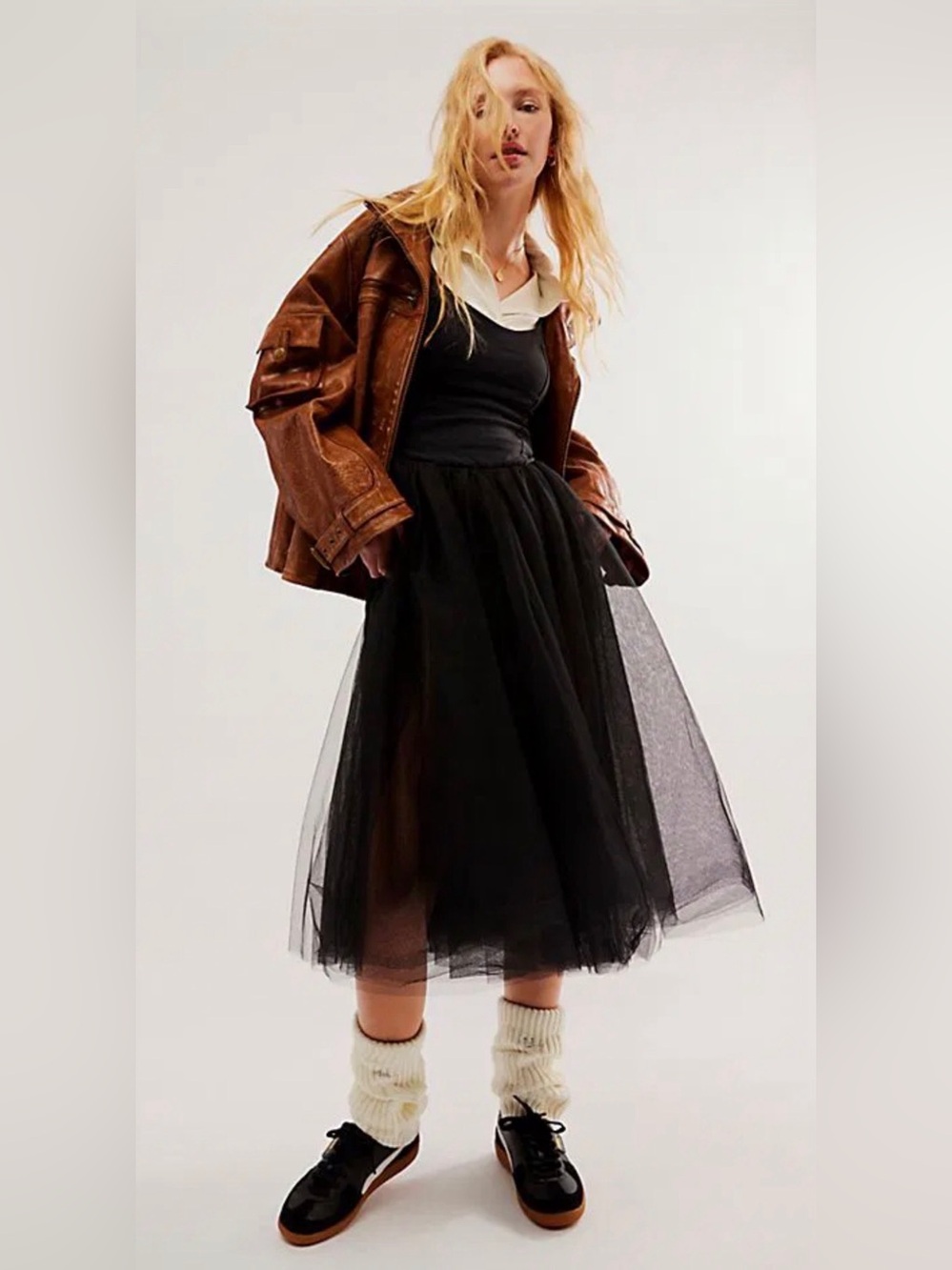 Free People X Intimately Fp Let's Talk Tutu Slip Dress In Black - Picture 4 of 14